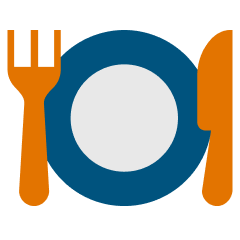 Fork, plate, and knife