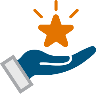 Hand offering a star