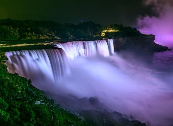 Niagara Falls illuminated