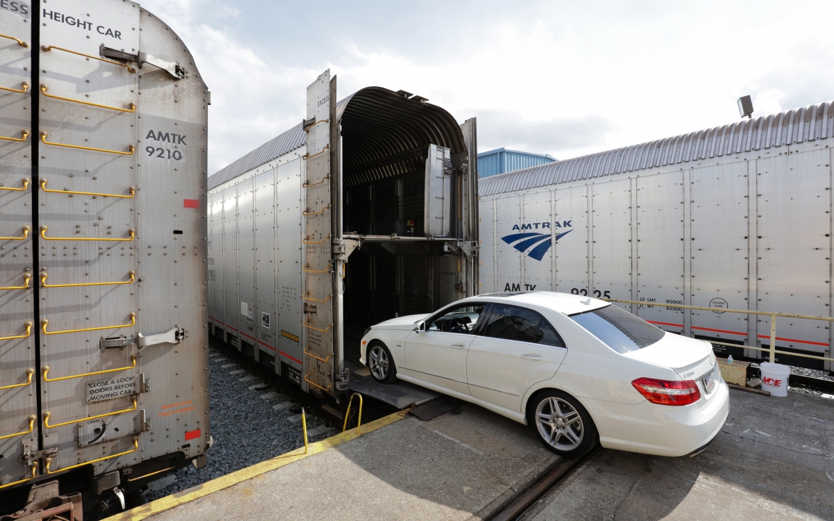 Loading Cars onto the Auto Train Loading Cars onto the Auto Train