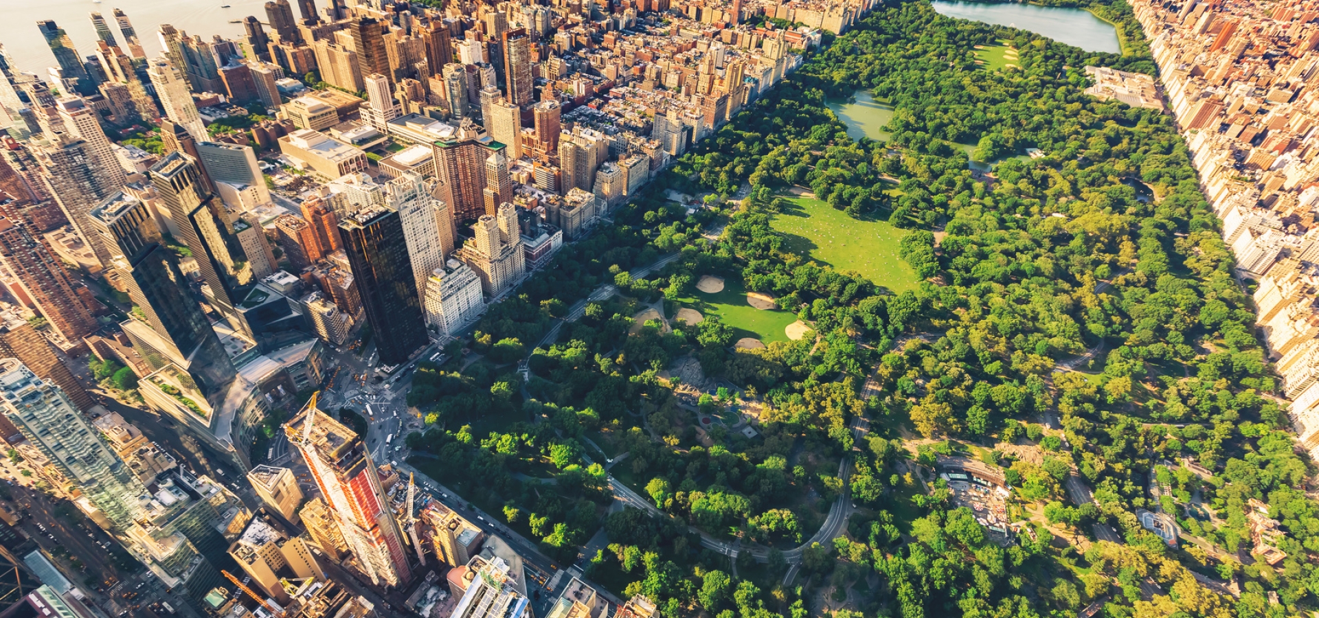 Aerial view of Manhattan looking north up Central Park Aerial view of Manhattan looking north up Central Park