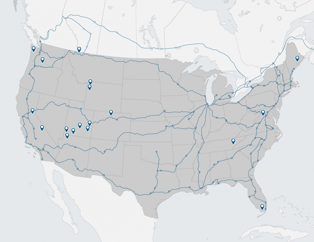 region map of National Parks